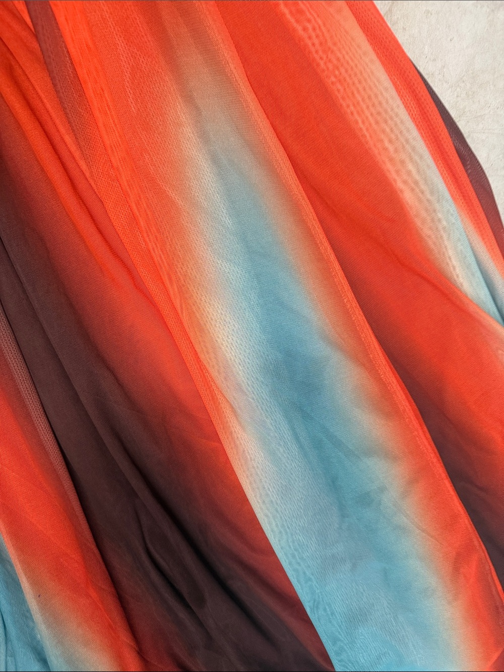 Strapless Ombre Maxi Dress in Orange, Brown & Aqua Size Small Back Zip NWOT - Picture 5 of 6